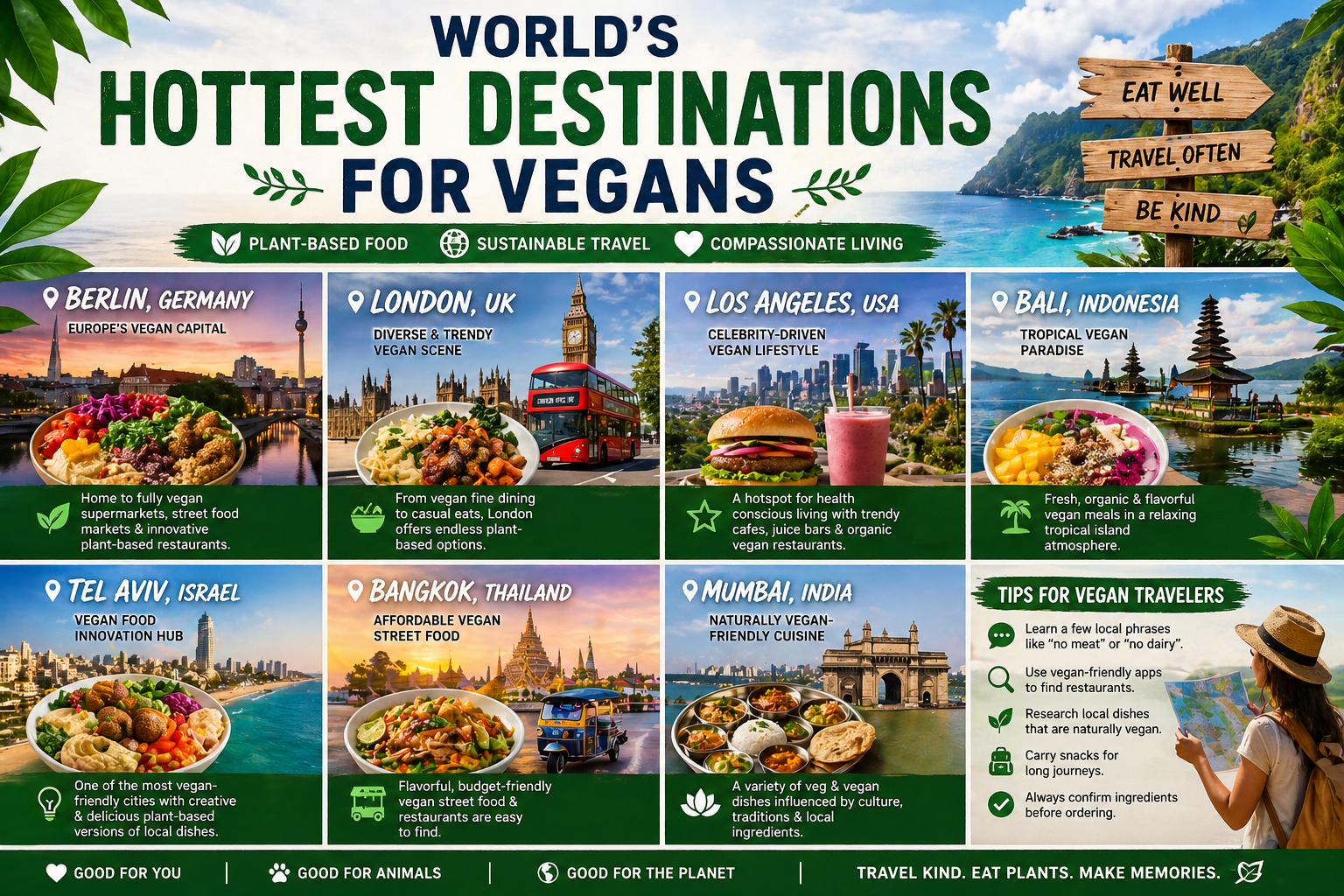 World’s Hottest Vegan Travel Destinations | Best Vegan-Friendly Cities to Explore